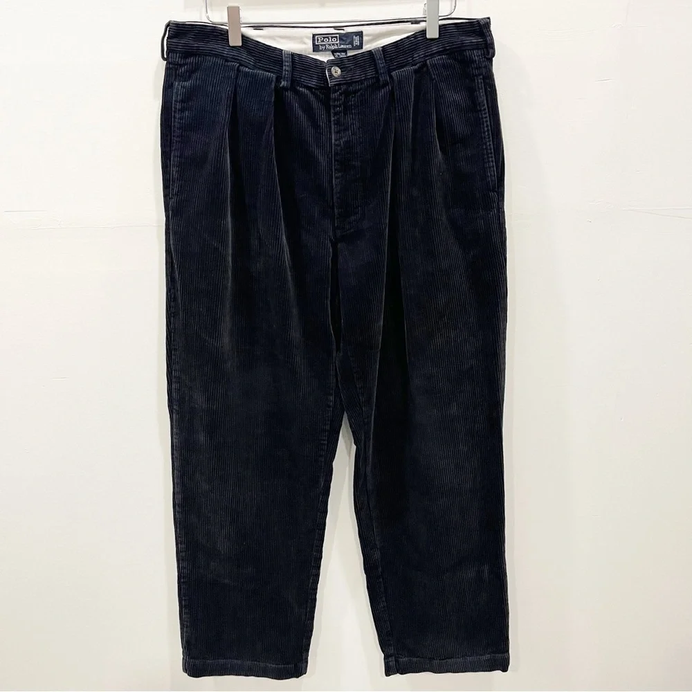 Polo Ralph Lauren Corduroy Andrew Pants Navy Blue Cotton 36 x 30